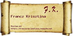 Francz Krisztina névjegykártya